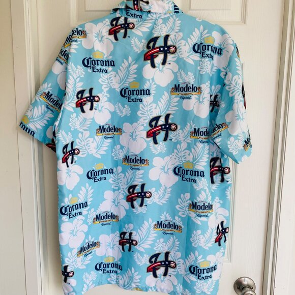 Corona Extra & Modelo Beer Hawaiian Shirt XXL BWM Global Tropical Print Button-U - Picture 7 of 8